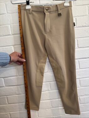 Kids Beige Riding Breeches with Knee Patches